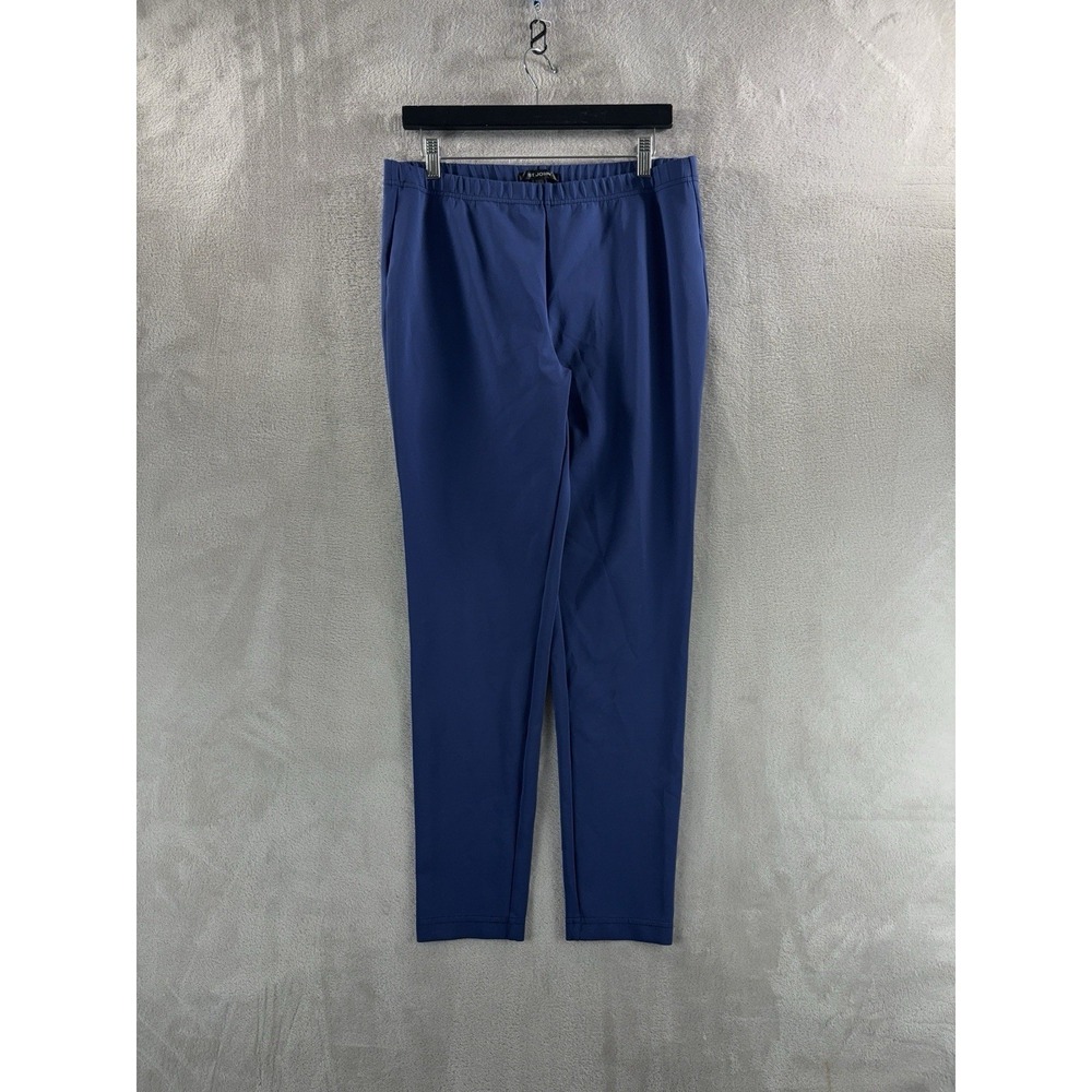 ST. JOHN Pants Womens Size Large Blue Pull On Knit Career Business Casual